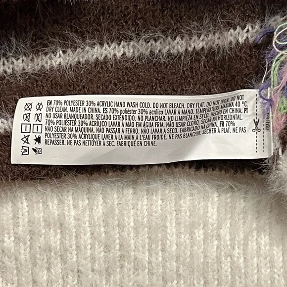 FOREVER 21 Fuzzy Striped Floral Graphic Sweater - Picture 12 of 16